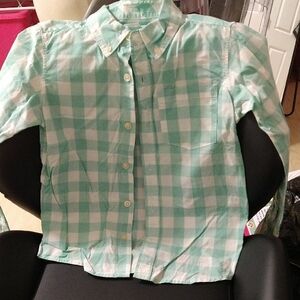 Carter's Mint and White Plaid Shirt
